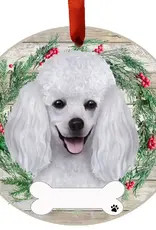 Poodle Ceramic Wreath Ornament