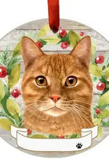 Cat - Orange Tabby Cat Ceramic Wreath Ornament