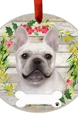 French Bulldog Ceramic Wreath Ornament
