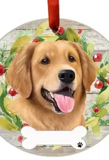 Golden Retriever Ceramic Wreath Ornament