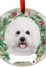 Bichon Frise Ceramic Wreath Ornament