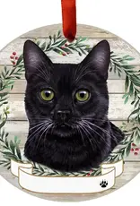 Cat - Black Cat Ceramic Wreath Ornament