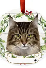 Cat - Maine Coon Ceramic Wreath Ornament