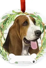 Basset Hound Ceramic Wreath Ornament