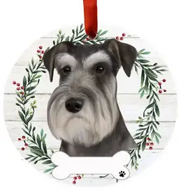 Schnauzer, Uncropped Ceramic Wreath Ornament