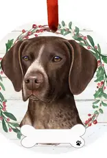 German Shorthaired Pointer Ceramic Wreath Ornament