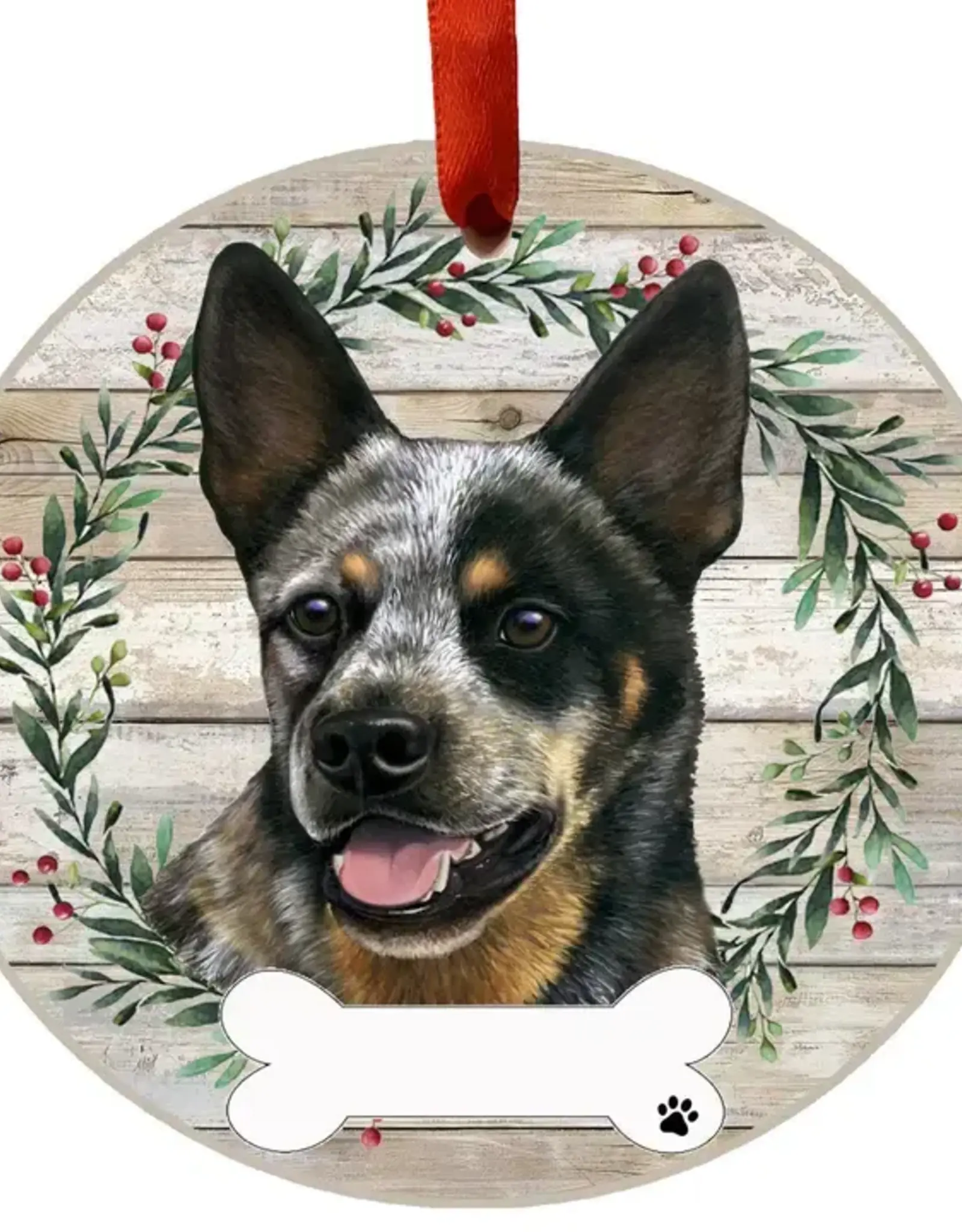 Australian Cattle Dog Ceramic Wreath Ornament
