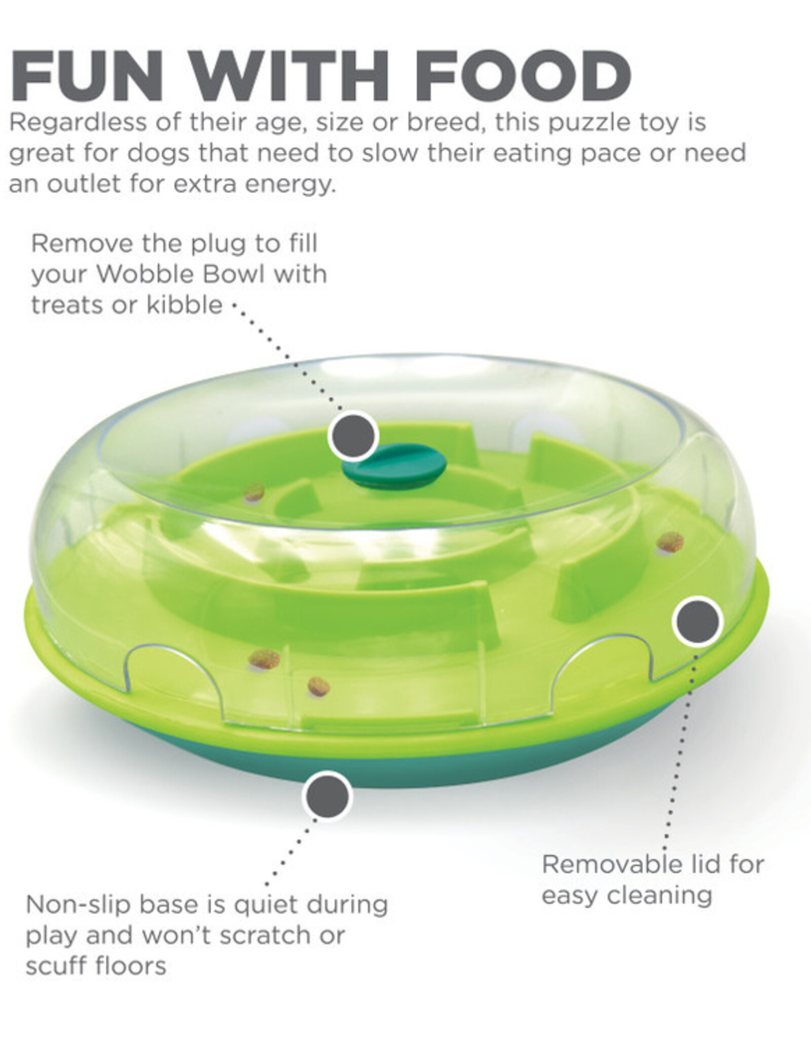 Outward Hound Wobble Bowl Interactive Treat Puzzle Dog Toy