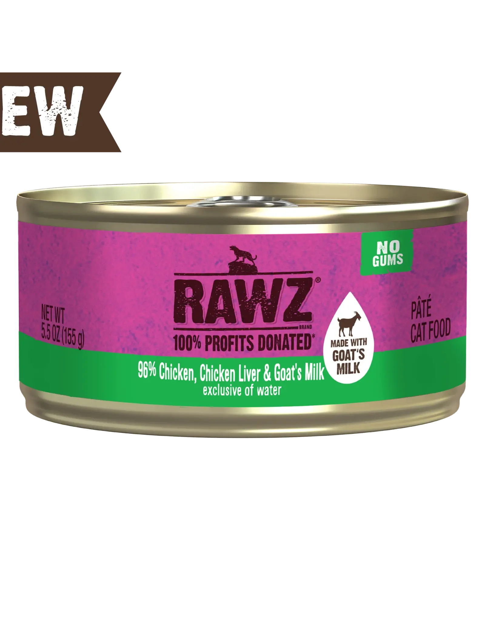 Rawz Rawz Cat 96% Chicken, Chicken Liver, & Goats Milk Pate 5.5oz