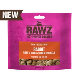 Rawz Freeze Dried Rabbit & Goat's Milk  Crunchy Cat Treat 1oz