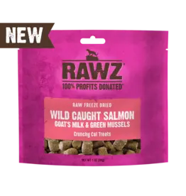 Rawz Freeze Dried Salmon & Goat Milk Crunchy Cat Treats 1oz