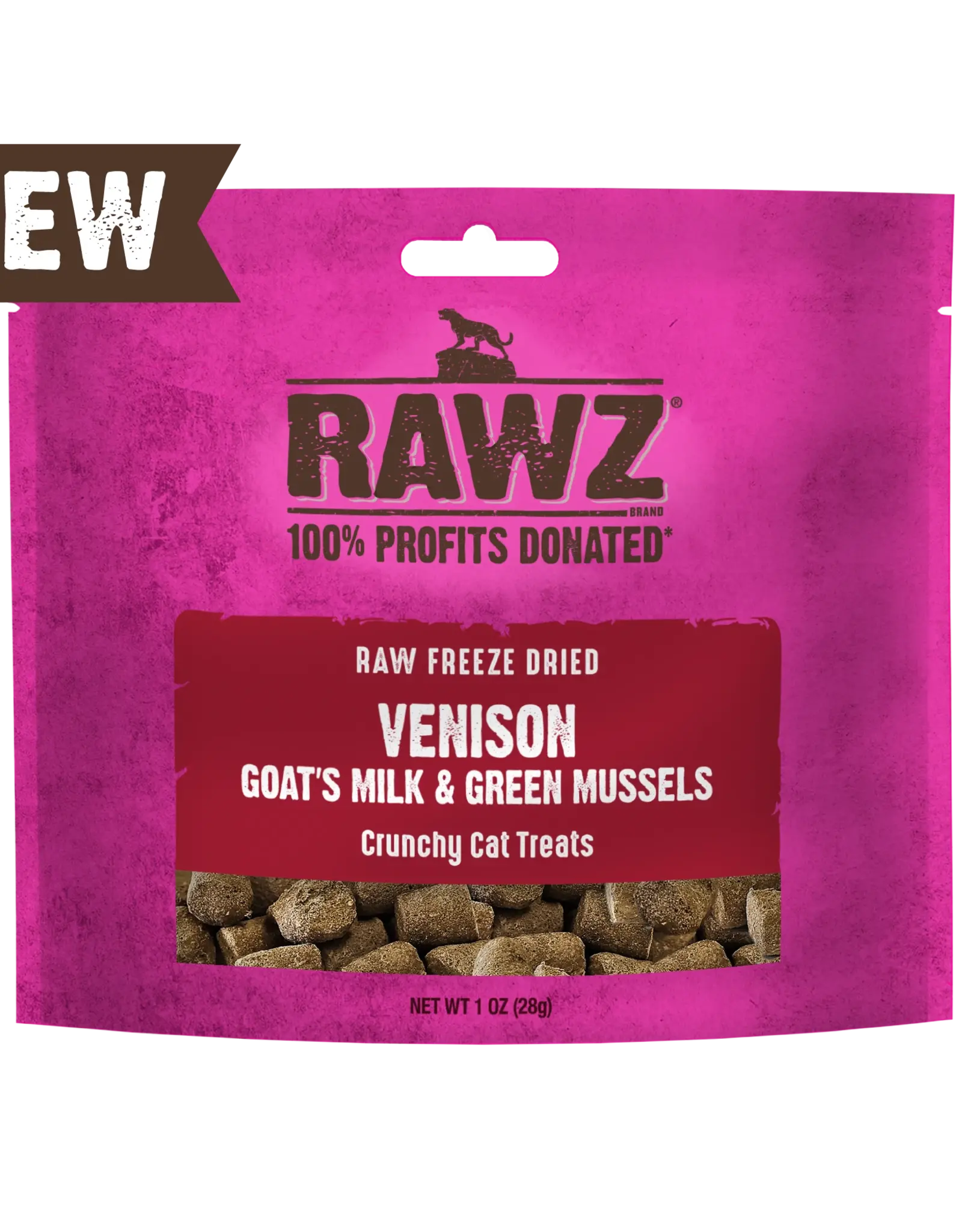 Rawz Freeze Dried Venison & Goat's Milk Crunchy Cat Treat 1oz