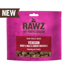 Rawz Freeze Dried Venison & Goat's Milk Crunchy Cat Treat 1oz