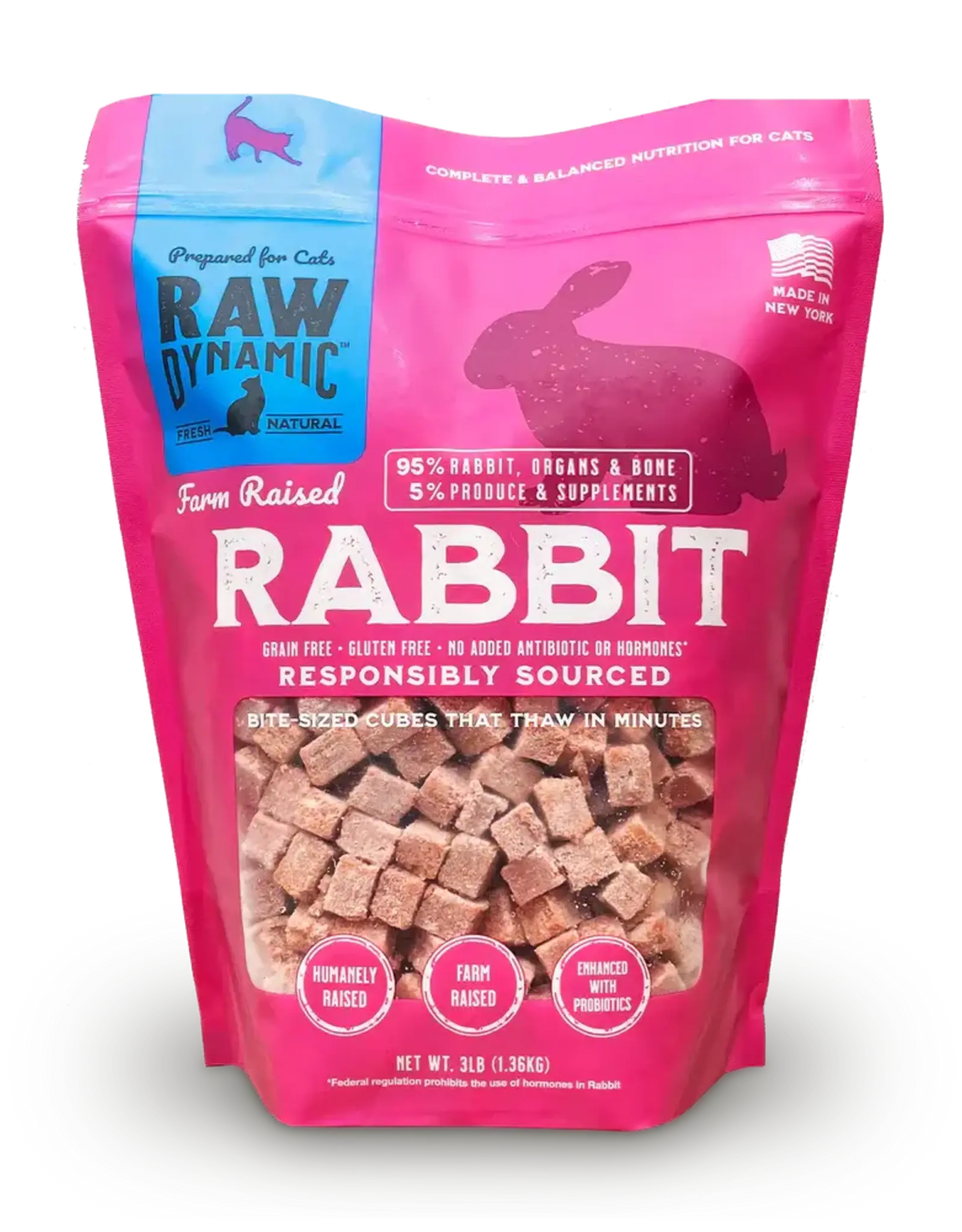 Raw Dynamics Raw Dynamics Frozen Rabbit Formula for Cats 3lb