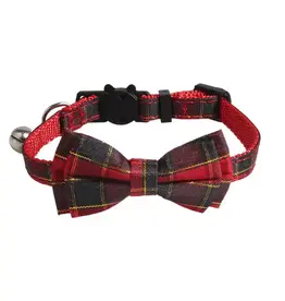 Cheerhunting Cat Collar - Holiday Plaid Bowtie