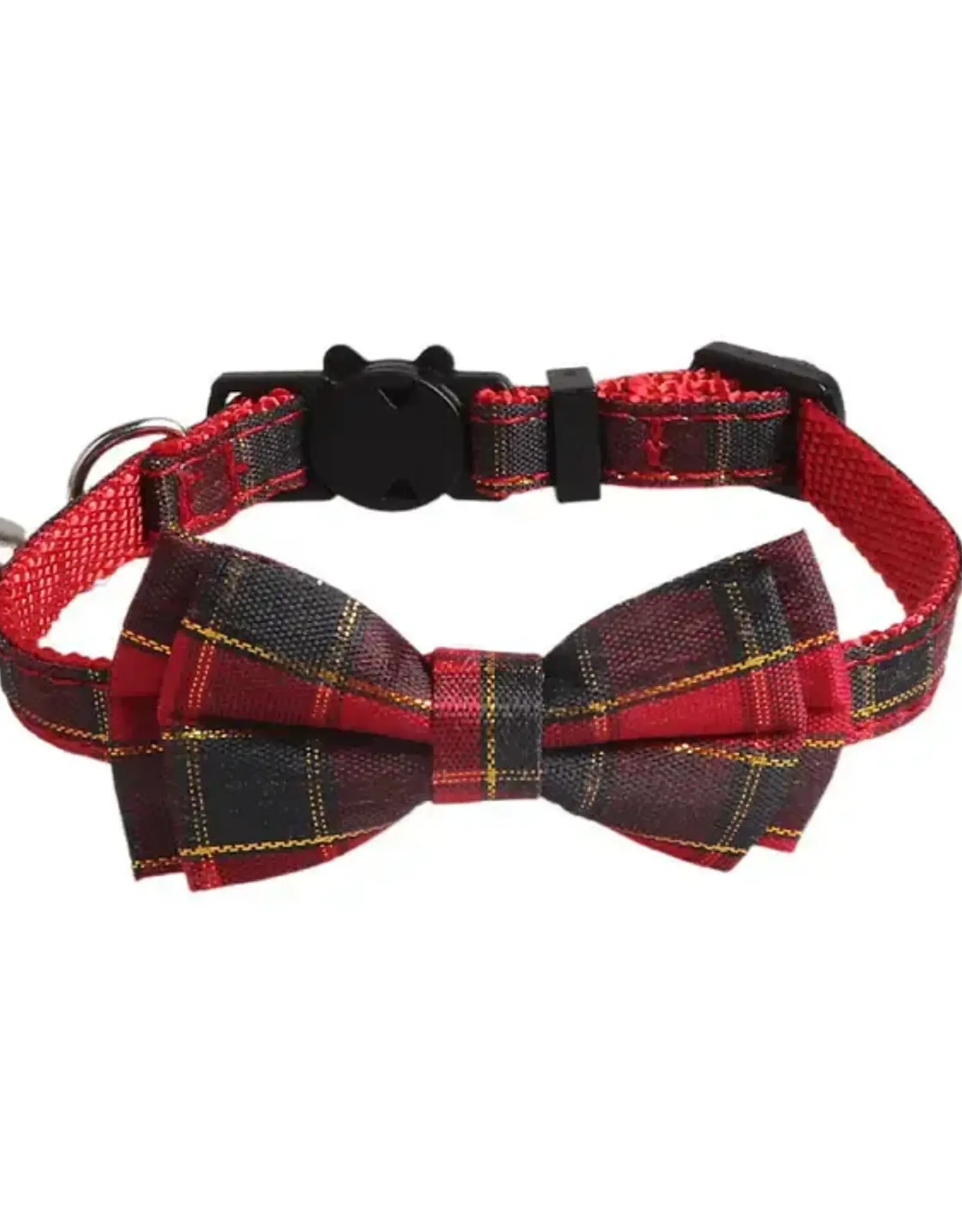 Cheerhunting Cat Collar - Holiday Plaid Bowtie