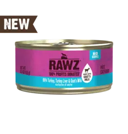 Rawz Rawz Cat 96% Turkey, Turkey Liver & Goats Milk Pate 5.5oz