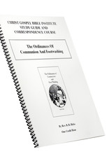 Ordinances Of Communion And Foot Washing W/B