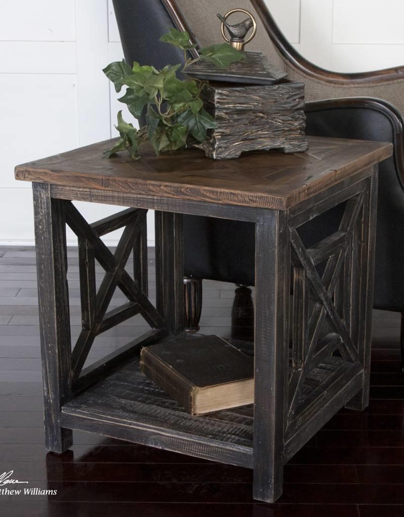 Spiro Reclaimed Wood End Table Jd S All About Home Spiro Reclaimed Wood End Table