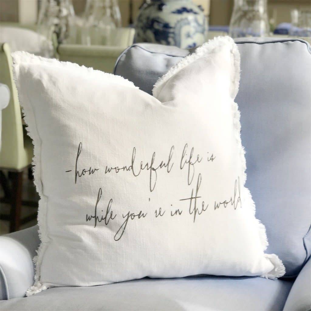 26 X 26 Pillow With Down Insert How Wonderful Life Is