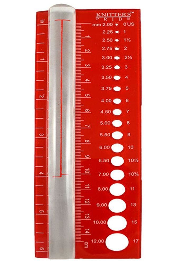 Knit Pro Knit Pro - Jauge pour aiguilles et règle rouge