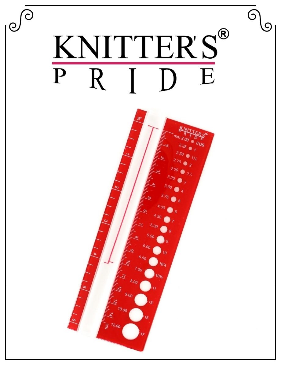 Knitter's Pride Jauge pour aiguilles et compte mailles rouge