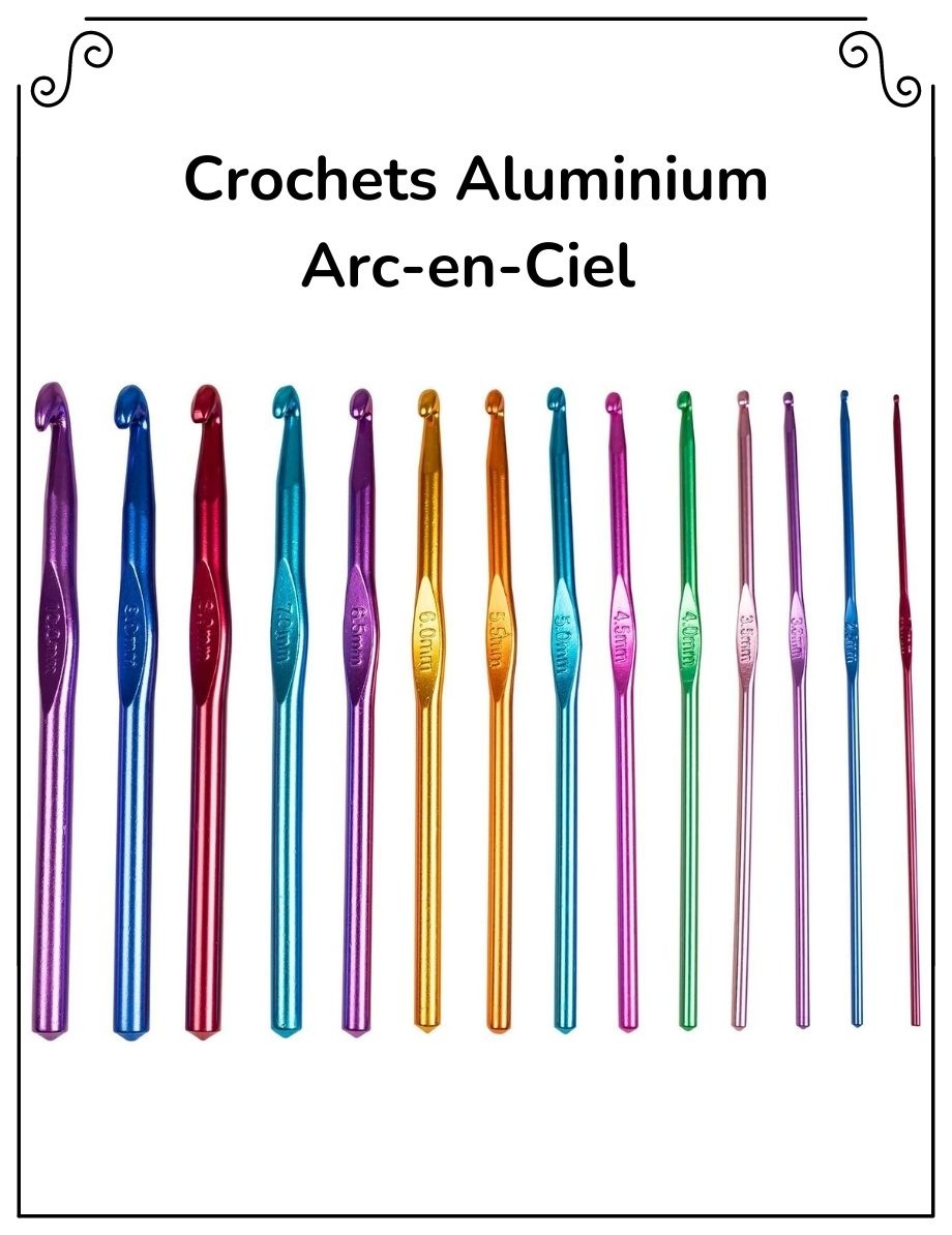 Crochets aluminium arc-en-ciel