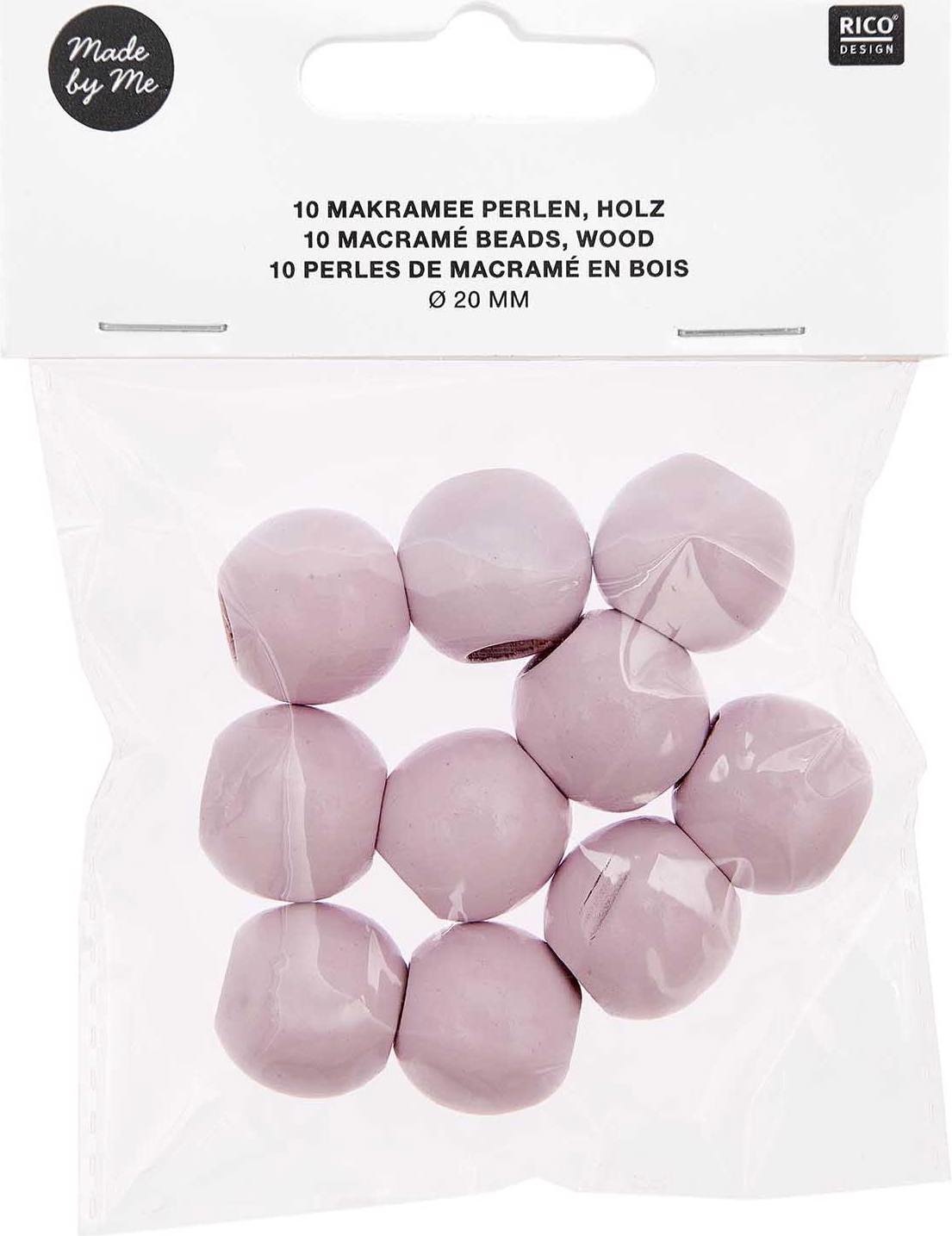 Rico 10 Billes à Macramé Lilas