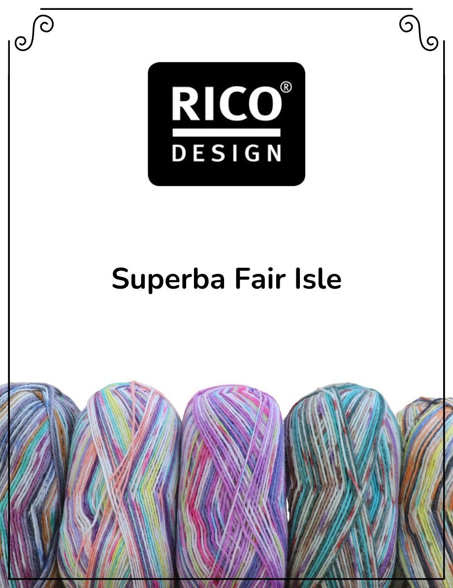 Pelote de laine à chaussettes à tricoter Superba Fair Isle 4 fils