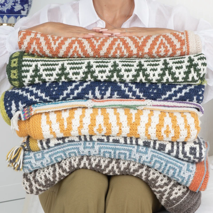 Mosaic Crochet - Modern Blankets in Overlay Mosaic