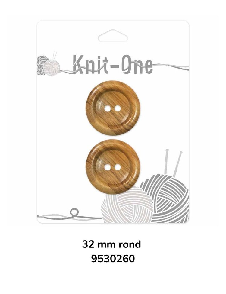 Knit One Knit One Bouton 2 trous de bois