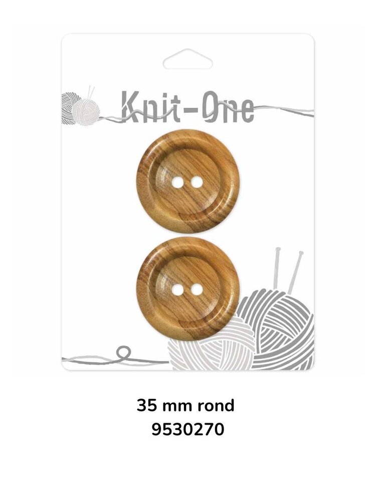 Knit One Knit One Bouton 2 trous de bois