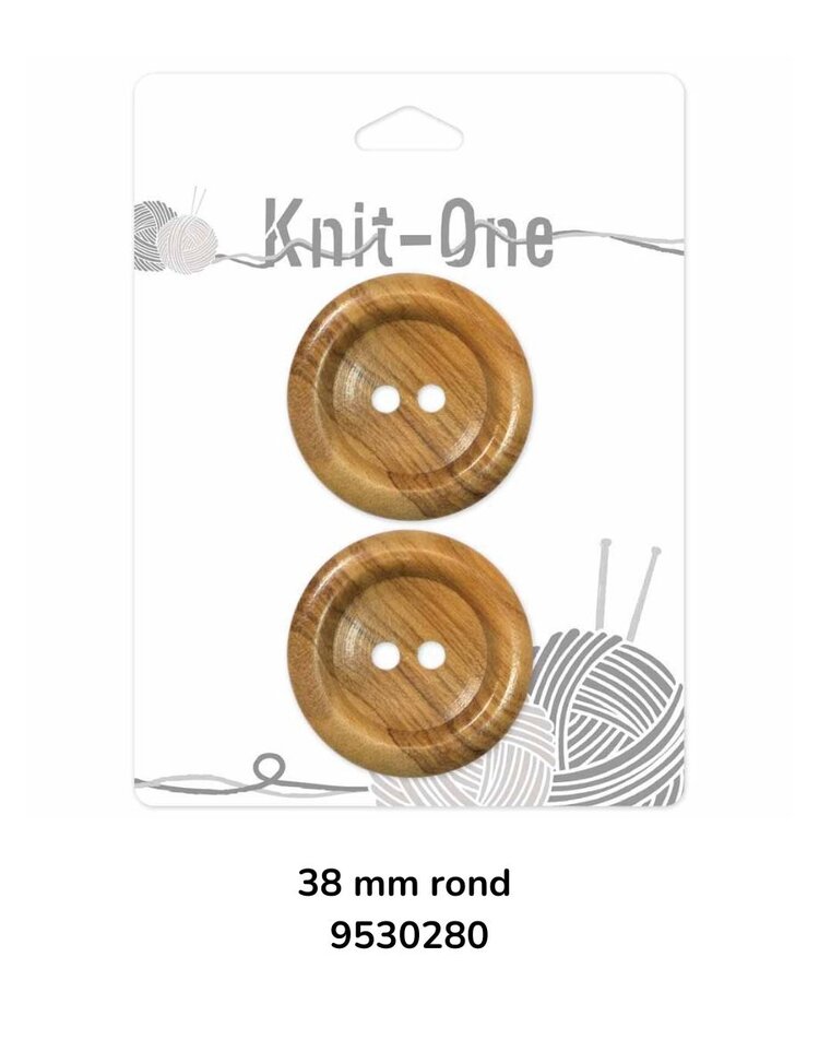Knit One Knit One Bouton 2 trous de bois