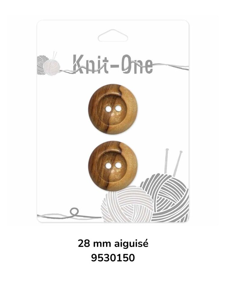 Knit One Knit One Bouton 2 trous de bois