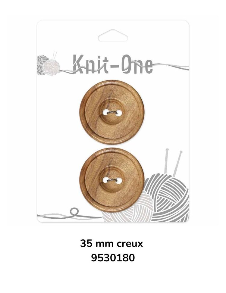 Knit One Knit One Bouton 2 trous de bois