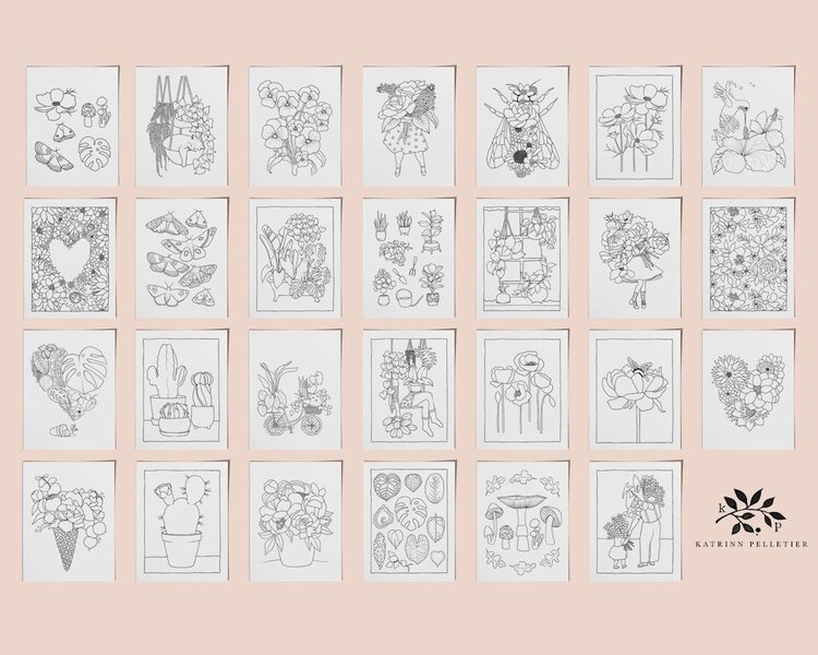 Katrinn Pelletier Botanique Livre à colorier par Katrinn Pelletier