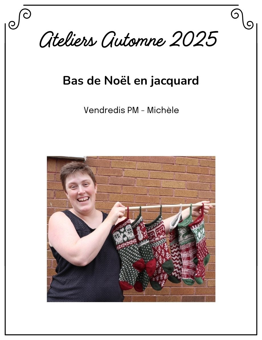 La Vie laine Ateliers Atelier Bas de Noël en Jacquard VENDREDI PM