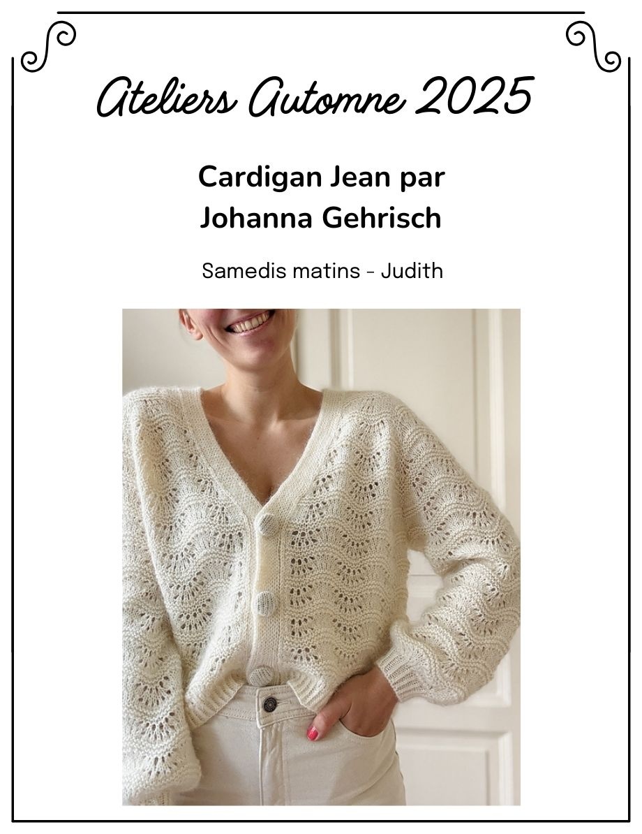 La Vie laine Ateliers Atelier Cardigan Jean par Johanna Gehrisch SAMEDI