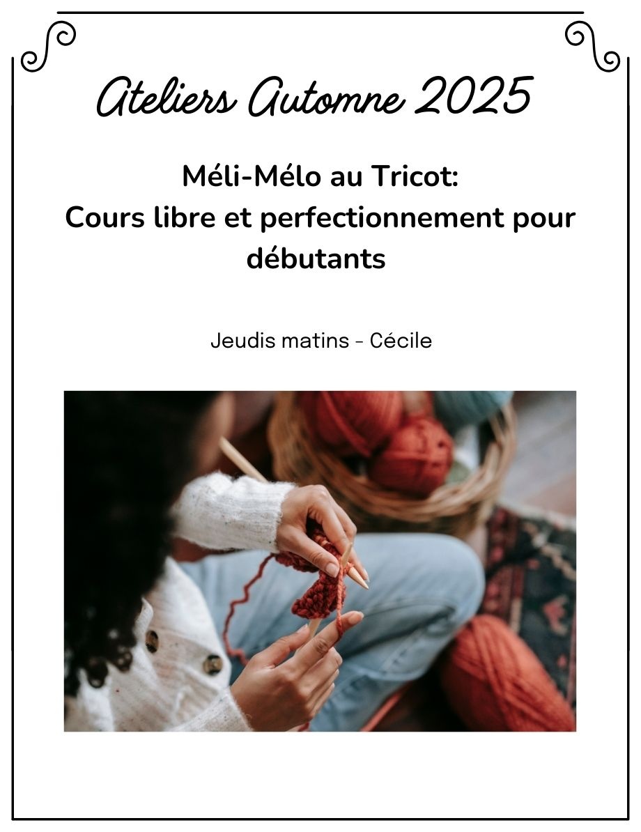 La Vie laine Ateliers Atelier Méli-Mélo Tricot JEUDI MATIN