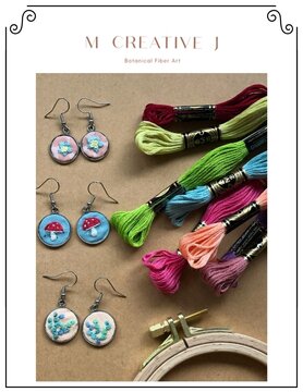 M Creative J M Creative J - Kit de fabrication de boucles d'oreilles brodées