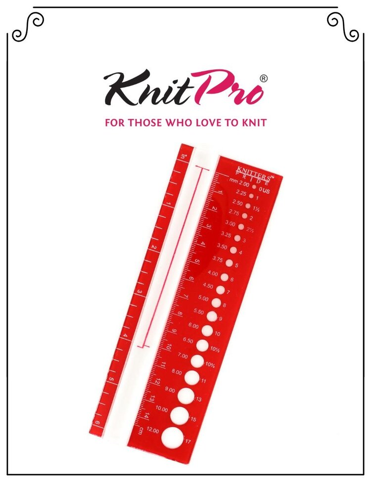 Knit Pro Knit Pro - Jauge pour aiguilles et règle rouge