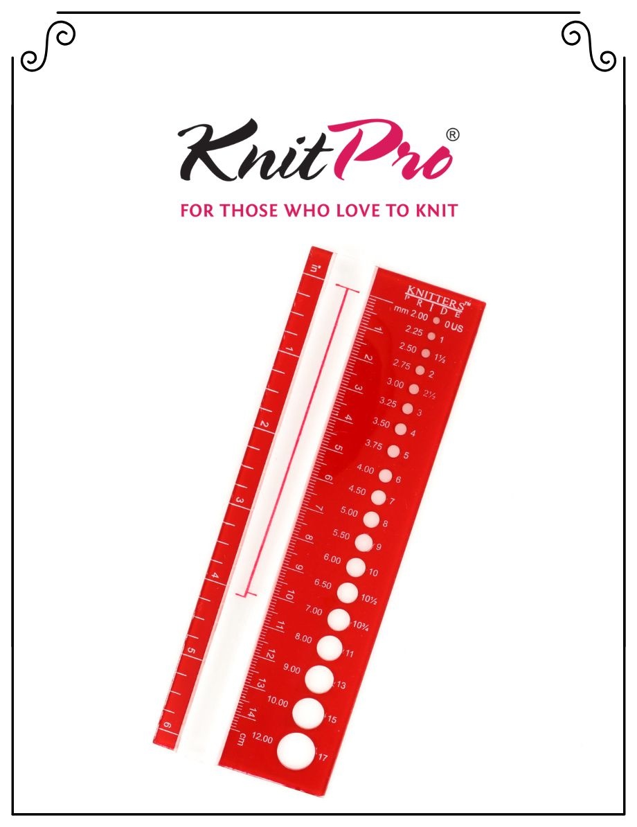 Knit Pro Knit Pro - Jauge pour aiguilles et règle rouge