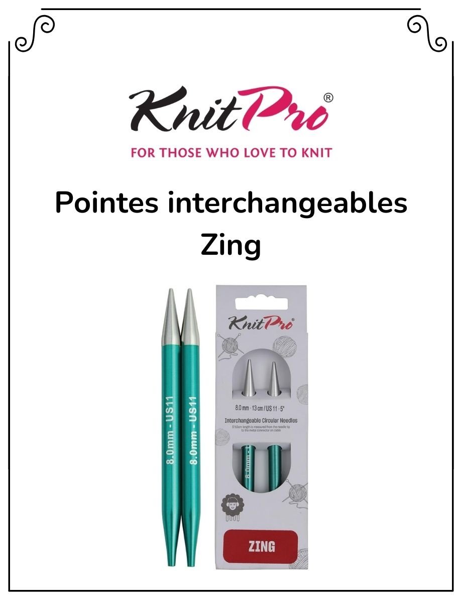 Knit Pro Knit Pro - Pointes interchangeables en aluminium Zing
