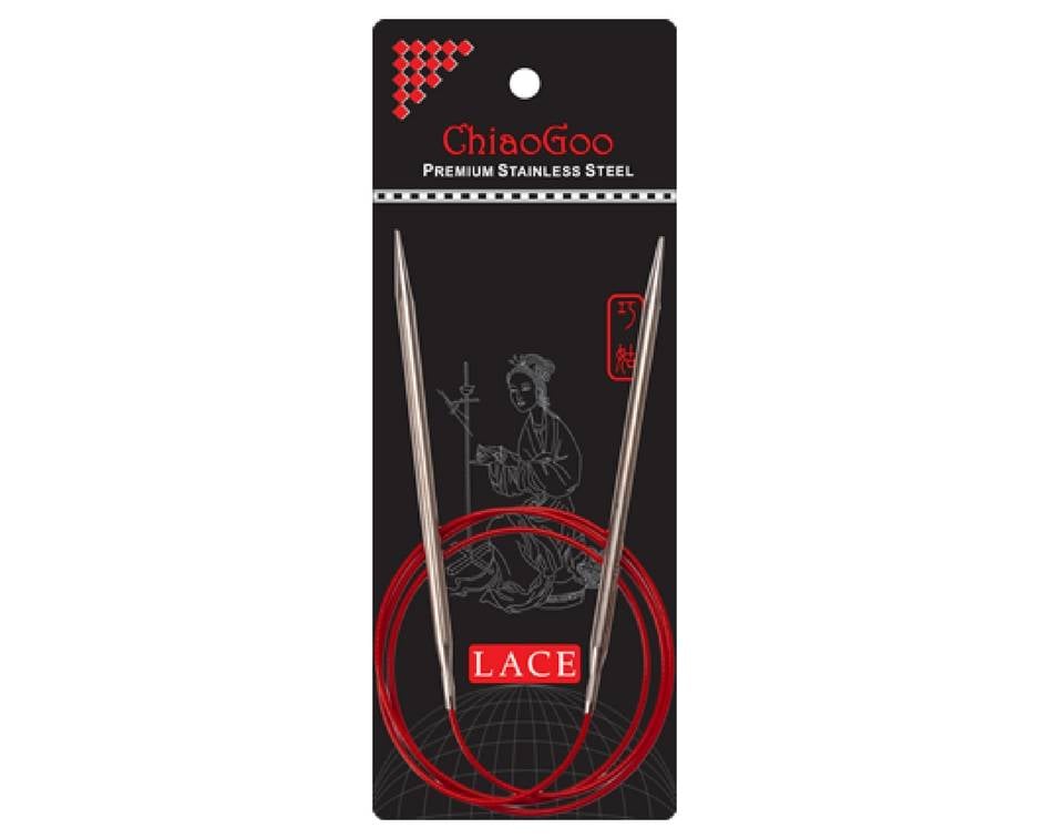 Chiaogoo ChiaoGoo aiguilles circulaires fixes Knit Red et Red Lace