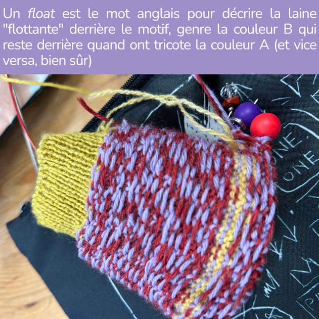 Tricoter des bas en jacquard - Floats
