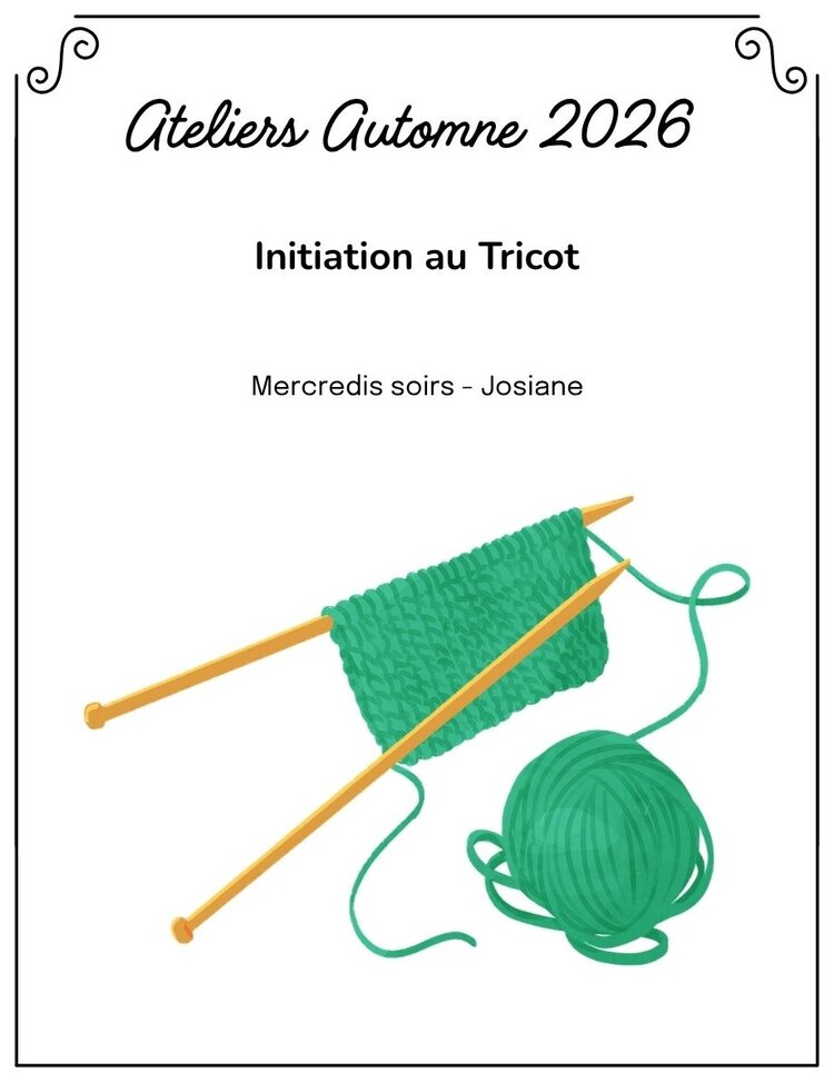 La Vie laine Ateliers Atelier Initiation au Tricot MERCREDI SOIR
