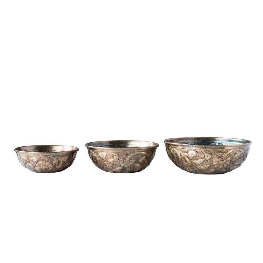 Antiqued Metal Decorative Bowl