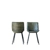Creative Co-Op Leather & Metal Chair Green