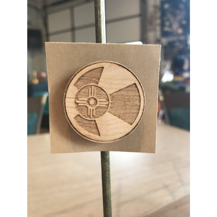 Round Wood ICT Flag Magnet