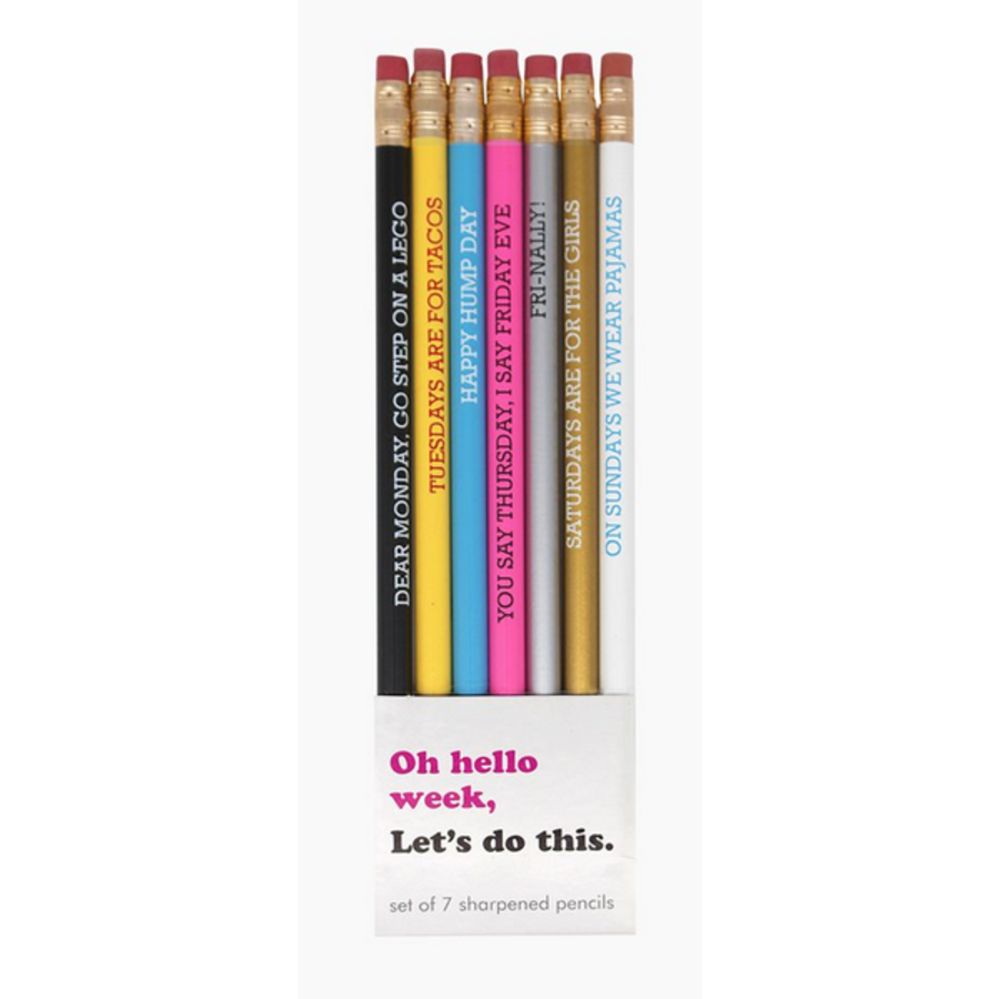 Pencils for Days of the Week, Funny Pencils